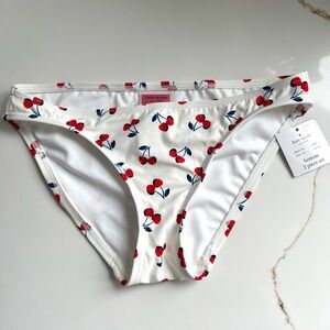 KATE SPADE Cherry-Print High-Waist Bikini Bottoms